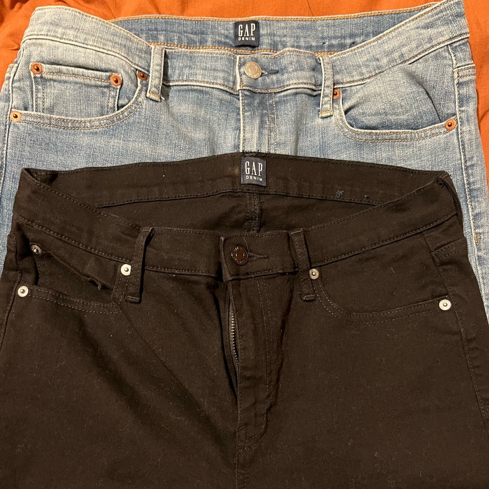 Two size 12 tall high waisted straight jeans